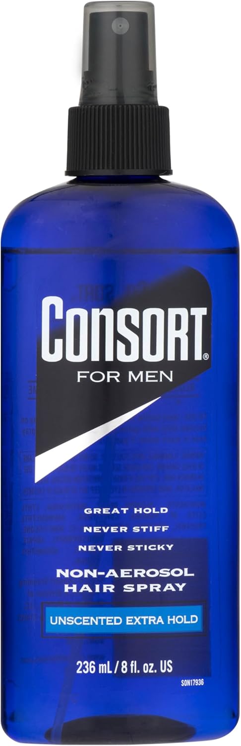 CONSORT Hair Spray for Men Unscented Extra Hold, Non-Aerosol - 8 Oz (Pack of 11)