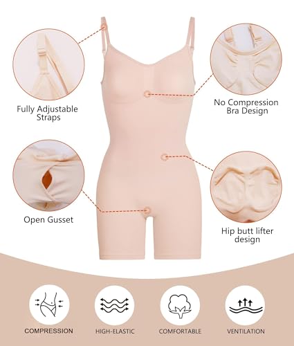Tummy Control Bodysuit Mid Thigh Butt Lifter L49413