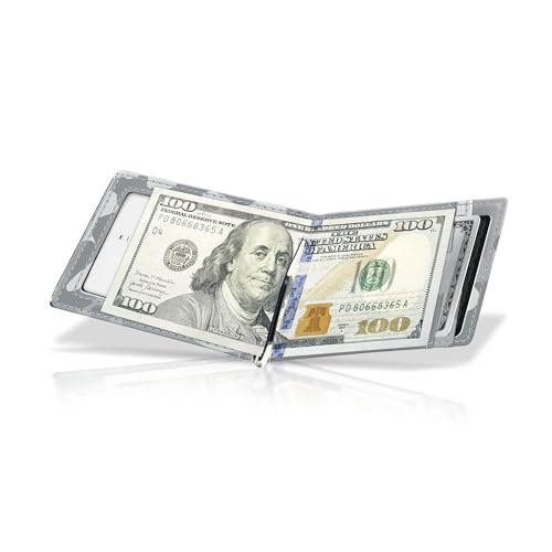 Minimalist Leather Money Clip Wallet for Men with RFID Blocking H191