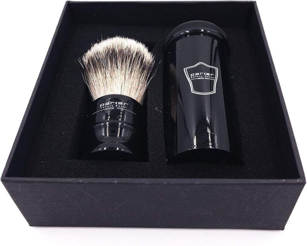 Travel Shave Brush with Case, Black D152737
