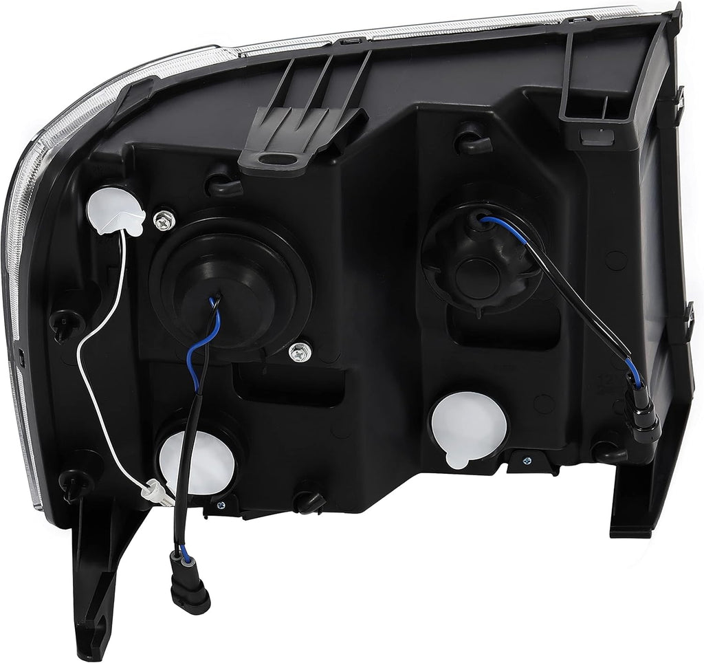 LED Projector Headlights for GMC Sierra 1500 2500HD 3500HD 2007-2014, Black Housing Clear Lens S566