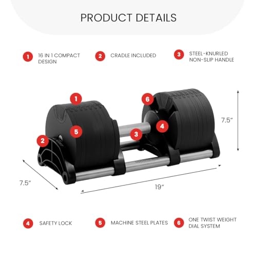 Adjustable Dumbbells Pair 5-80 lbs for Home Gym V723