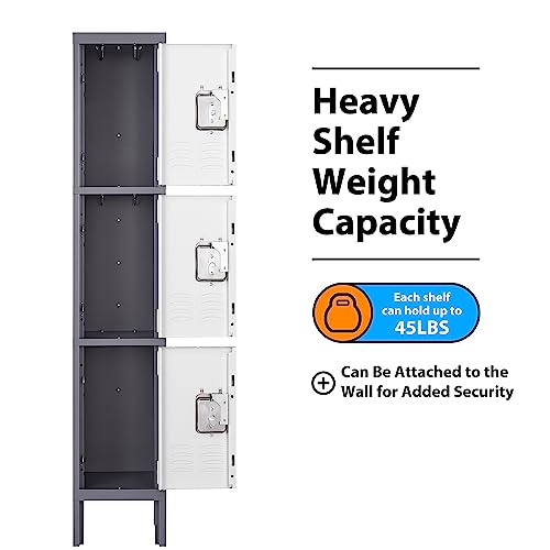 Metal Storage Locker with 2 Doors, 65.98" Height for Home, Office, Gym I32344