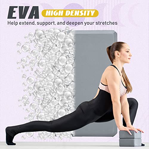Yoga Blocks 9 x 6 x 4 Inch Eva Foam Non Slip for Pilates Stretching R16078