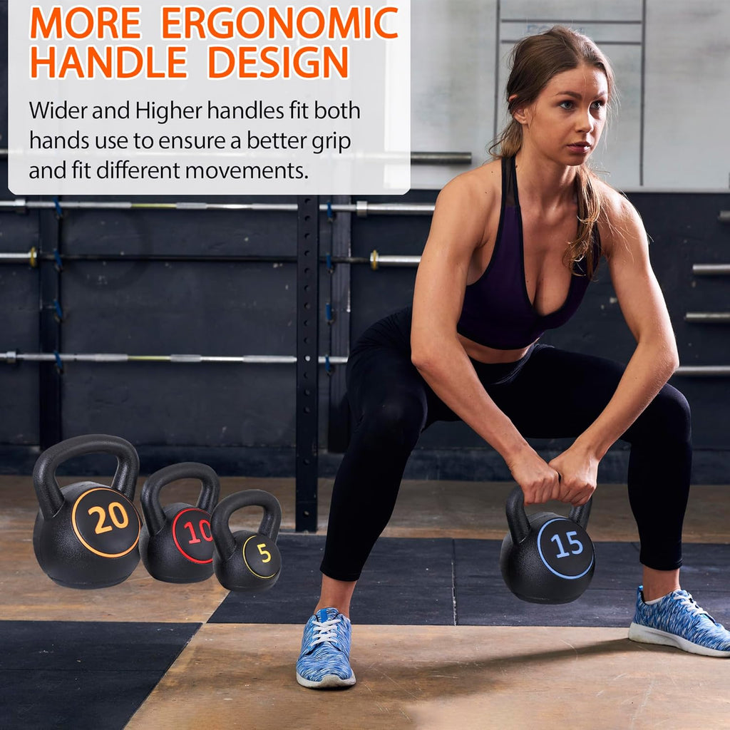 Kettlebell Set 4 Piece Strength Training Weight Set 5-20lb Y195
