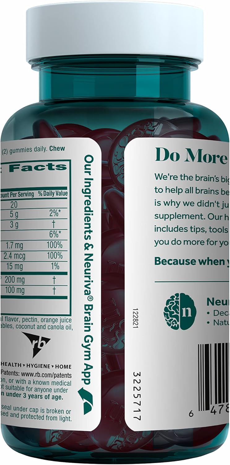 Brain Supplement for Memory and Focus, Strawberry Gummies, 50 Count N541