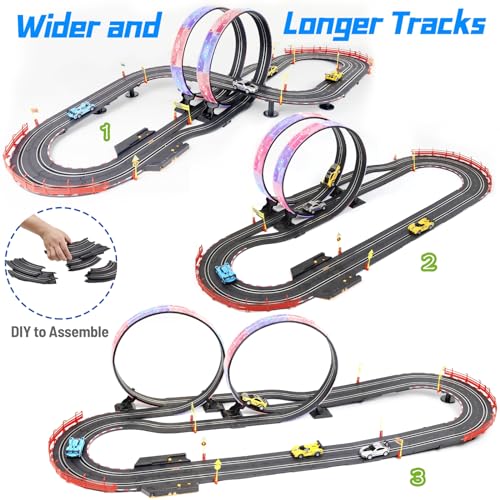 Slot Car Race Track Set with 4 Cars, Loop and Crossover S66649