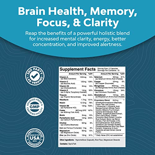 Brain Support Supplement with Cognitive Enhancement Vitamins Z4647
