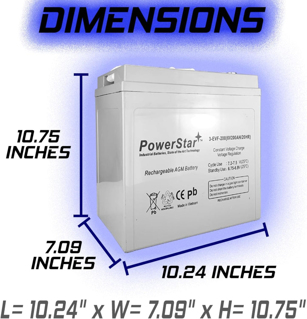 6V 200Ah Deep Cycle Flooded Lead Acid Battery x2 N633159