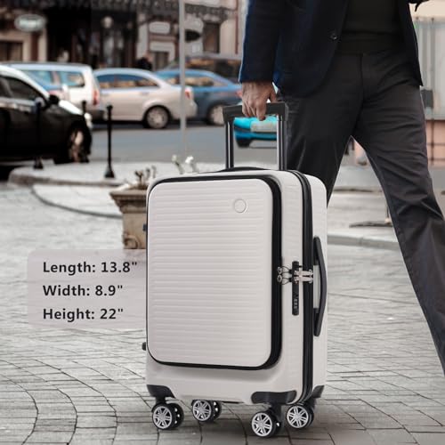 Front Open Carry-On Luggage 20 Inch with Wheels and USB Port R4157