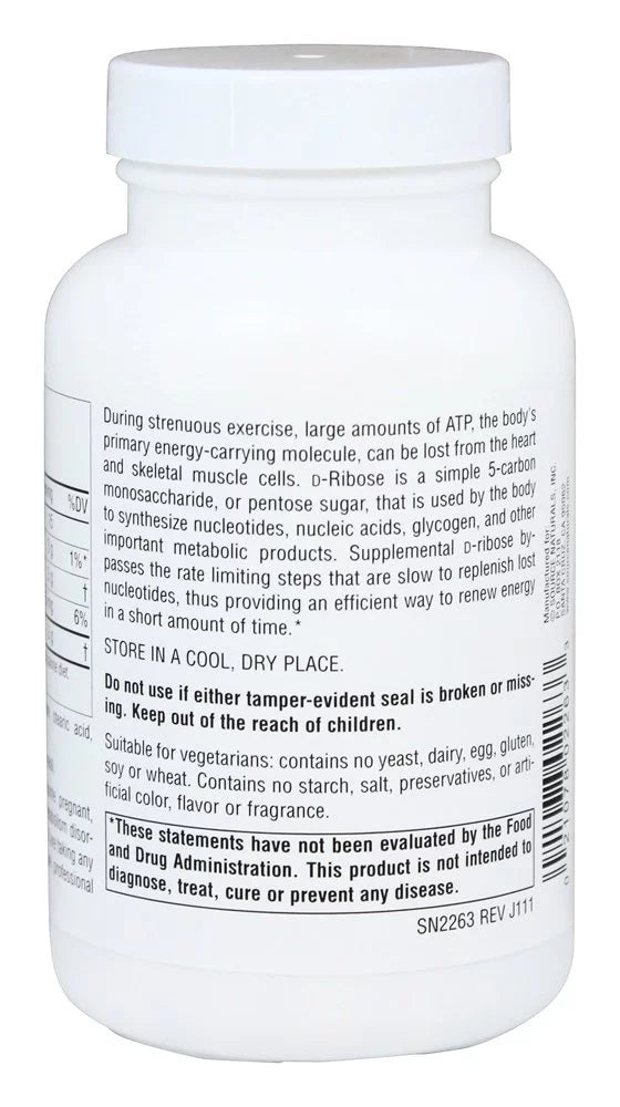 D-Ribose Powder 1000 mg, 90 Tablets Q420