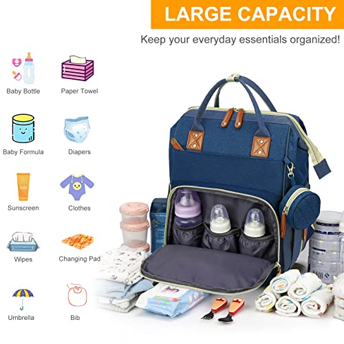 Waterproof 3 in 1 Diaper Backpack with Foldable Changing Pad, Grey G6485