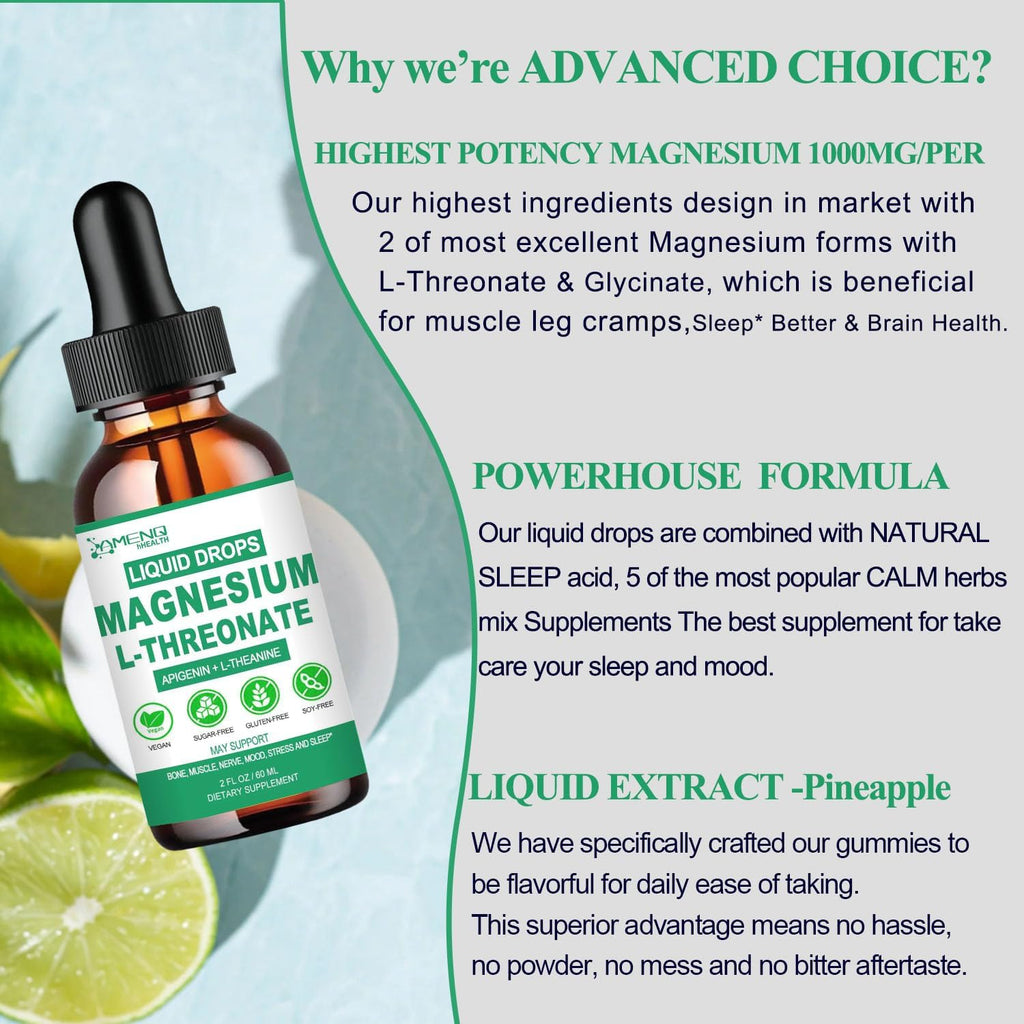 Magnesium L-Threonate Liquid with Apigenin, Theanine, and Lemon Balm G4885