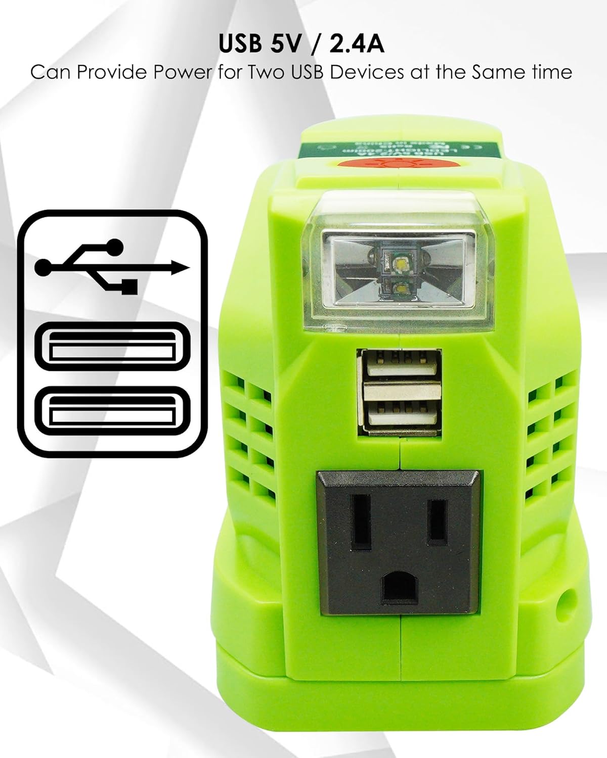 150W Portable Power Inverter for 18V Lithium Battery with AC and USB Outlets X3842