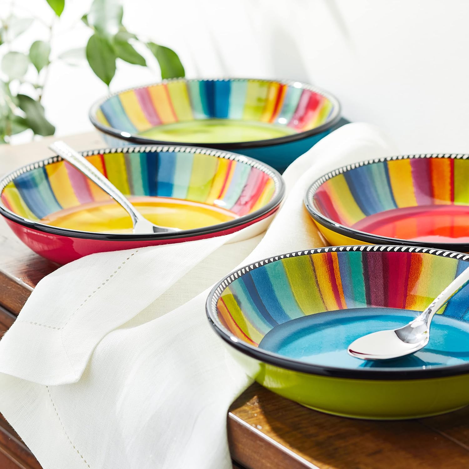 Soup/Pasta Bowl Set of 4, Assorted Designs Z7967