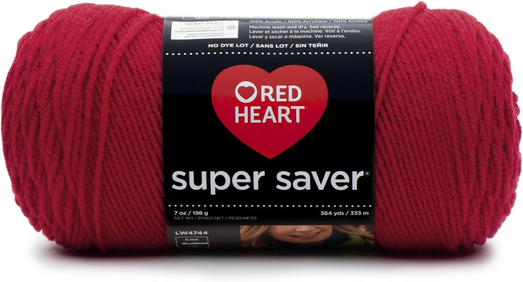 RED HEART Cherry Red Heart Super Saver Yarn, 1 Pack