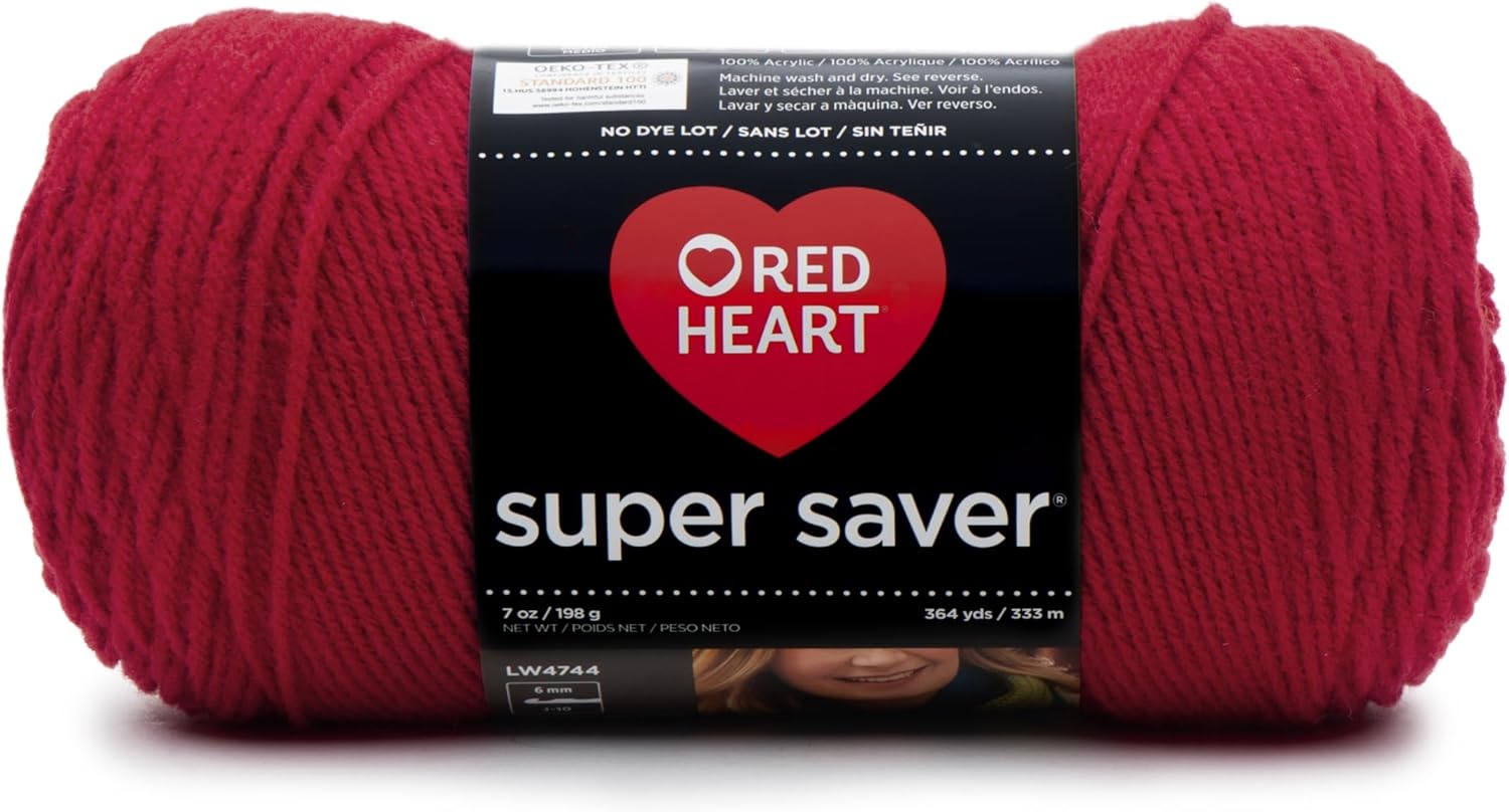 RED HEART Cherry Red Heart Super Saver Yarn, 1 Pack