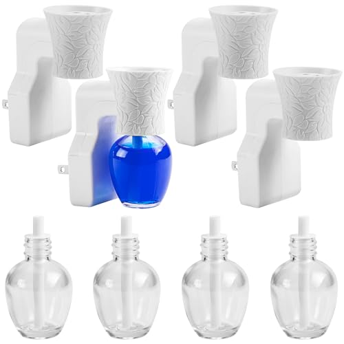2 Pack WallFlower Fragrance Oil Plug in Diffuser- Wall Fragrance Diffuser Plug- Rotary Plug Design Wallflowers Diffuser with 2 Empty Bottles for Home Office Spreading Scent