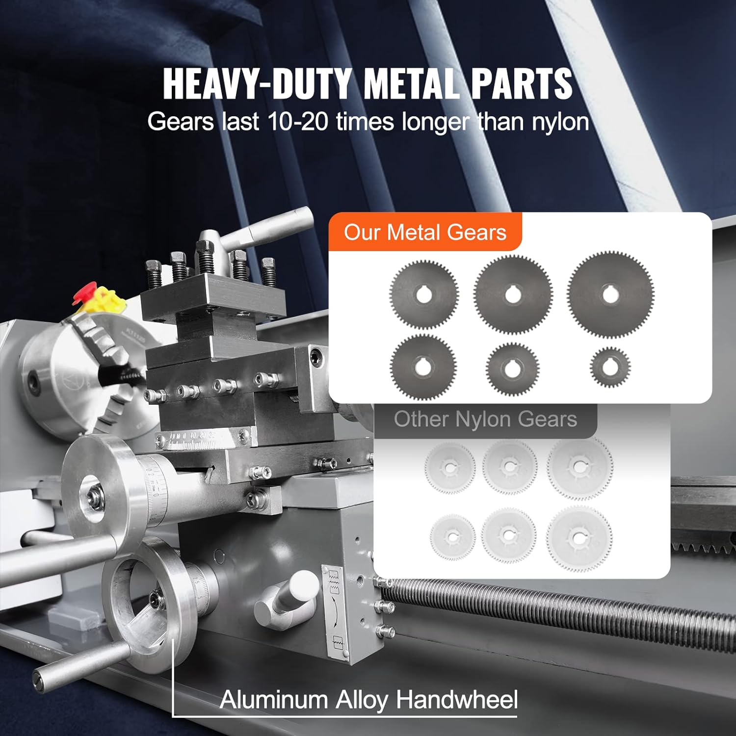 Metal Lathe Machine, 8.3" x 29.5", 0-2500 RPM, 750W Brushless Motor A222470