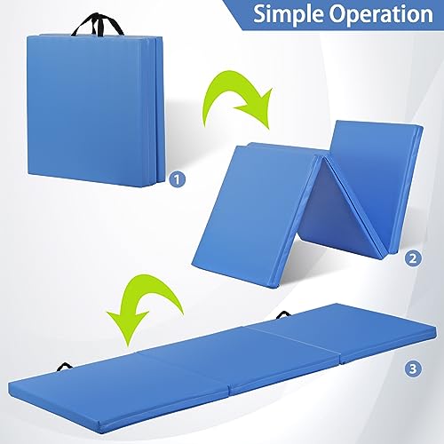 Tri-fold Folding Gym Exercise Mat with Carrying Handles I5048