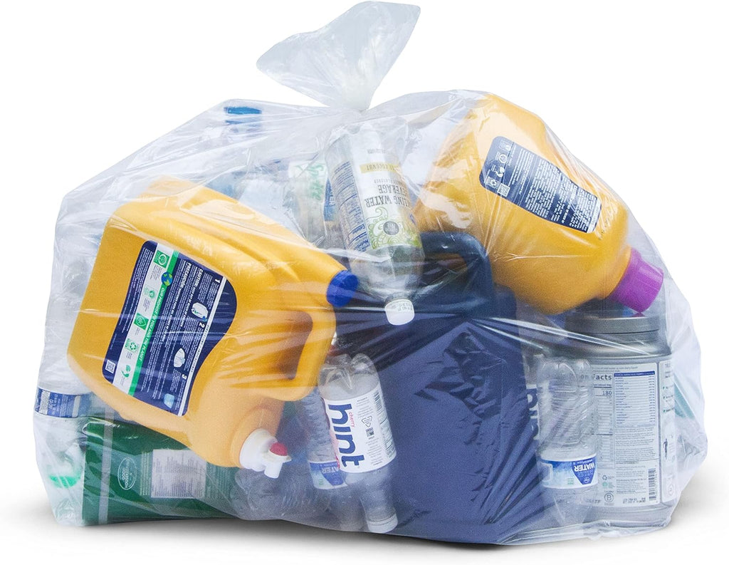 30-33 Gallon Clear Trash Bags Heavy Duty with Ties, 100 Count L718795