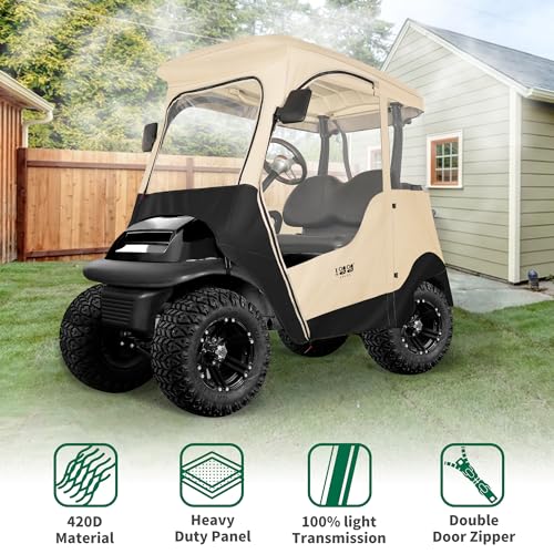 Golf Cart Enclosure for 2 Passenger, Waterproof Windproof Transparent Cover L4294