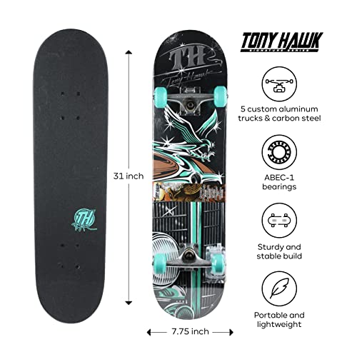 31" Skateboard with Pro Trucks, Full Grip Tape, 9-Ply Maple Deck Q86213