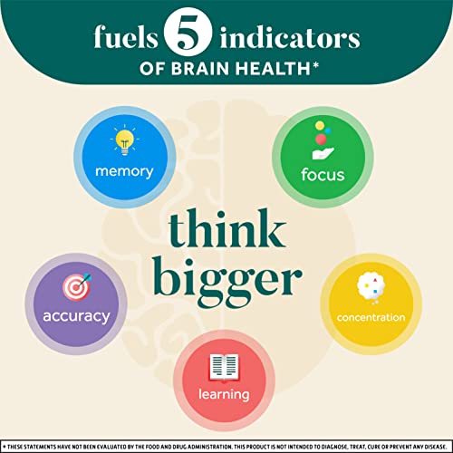 Brain Supplement for Memory, Focus and Concentration, Caffeine Free, 30ct Capsules H86972