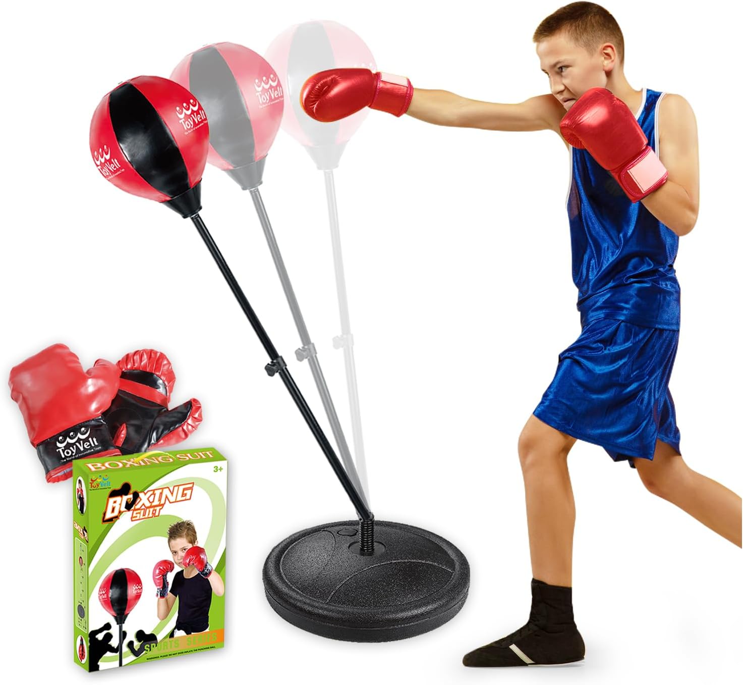 Punching Bag with Stand for Teens and Adults, Adjustable Boxing Equipment W33700