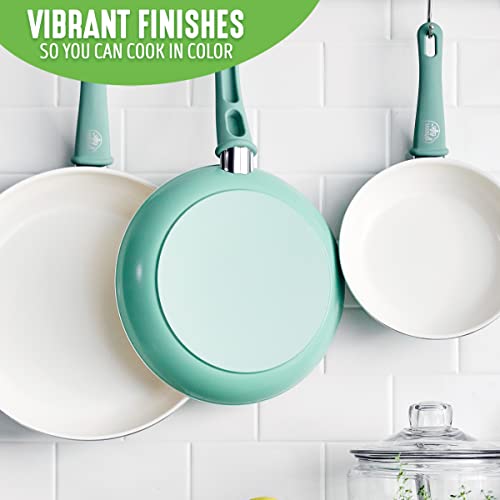 Soft Grip Ceramic Nonstick Frying Pan Skillet Set, 8 10 12 Inch, PFAS-Free, Dishwasher Safe Y411
