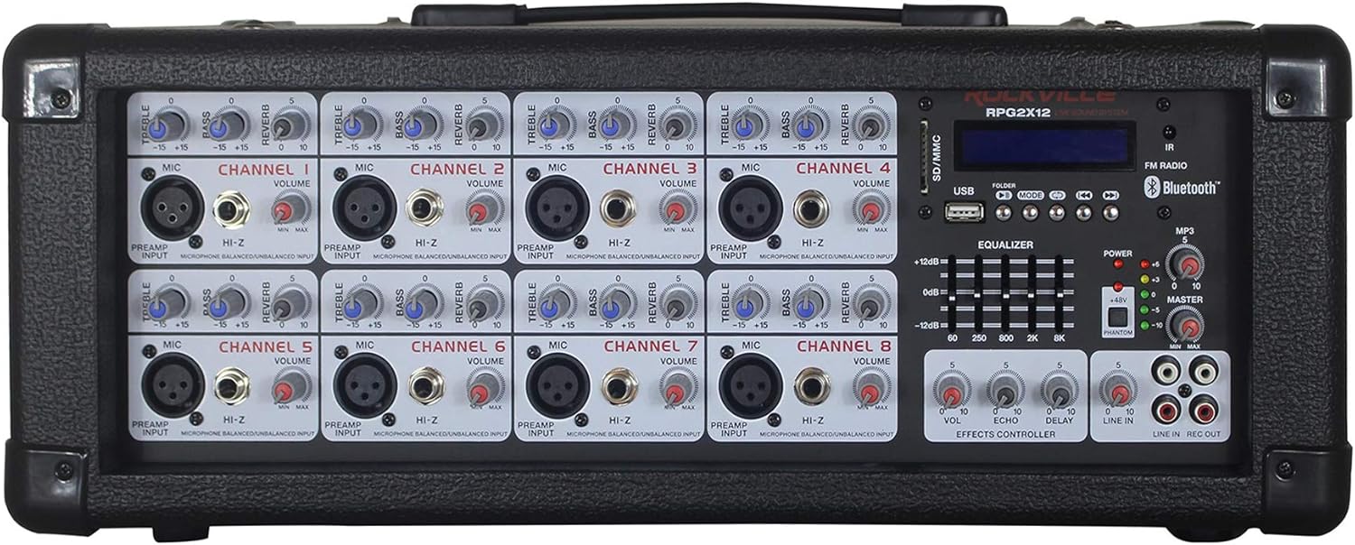 PA System with 12" Speakers, Stands, Mics & Bluetooth J456