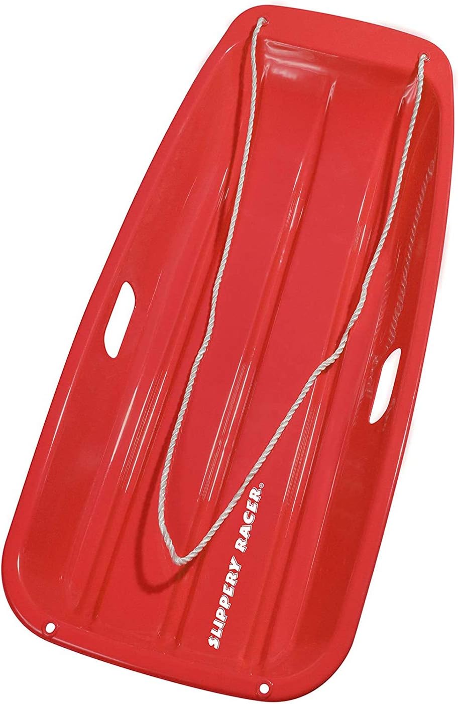 Toddler Plastic Snow Sled with Pull Rope and Handles, Red (2 Pack) N45026