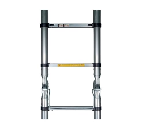 16.5 ft Telescoping Ladder A Frame - Aluminum Extension Ladder with Balance Bar, Carry Handle & Tool Tray O962