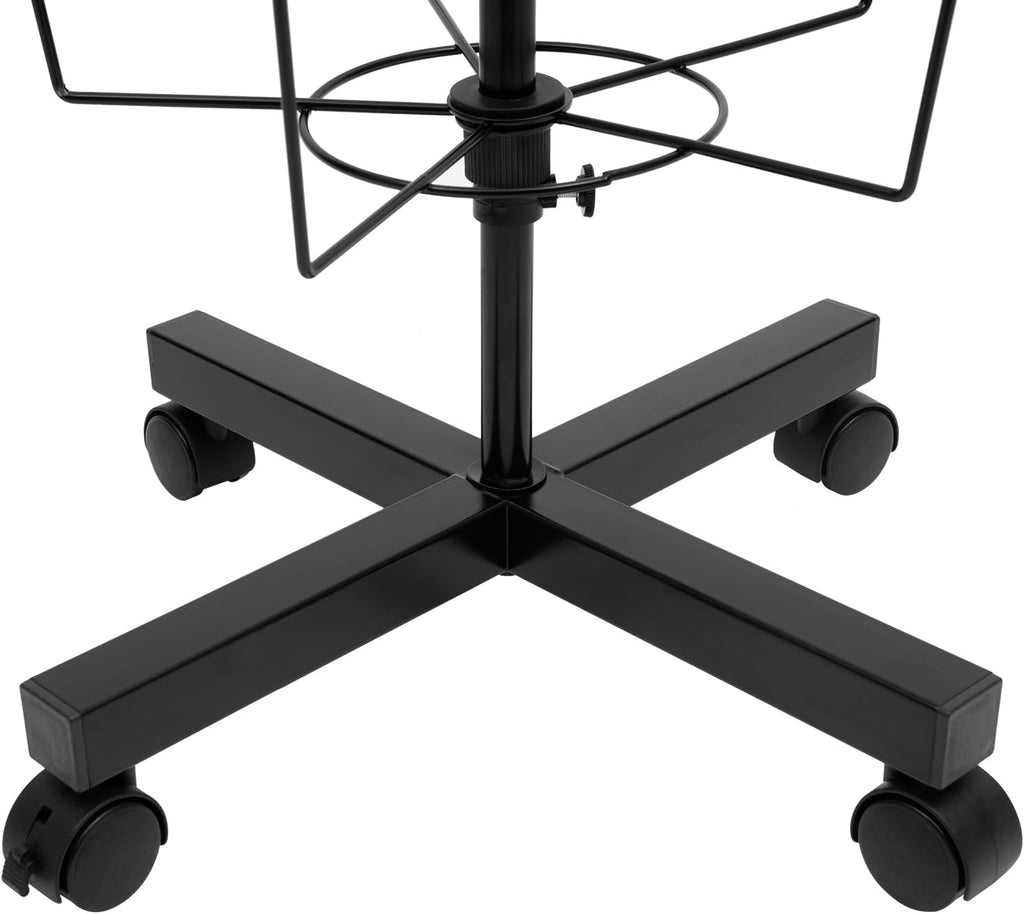 Rotating Hat Display Stand with Wheels, Adjustable Cap Organizer, Metal Hooks T556391