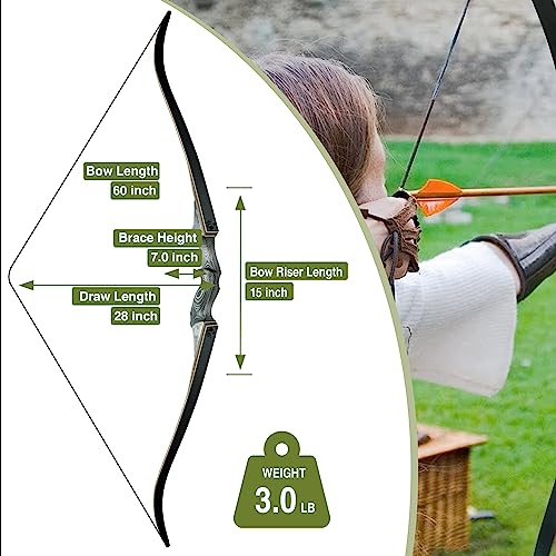 Takedown Recurve Bow 60" for Adults, Outdoor Practice & Hunting D58663