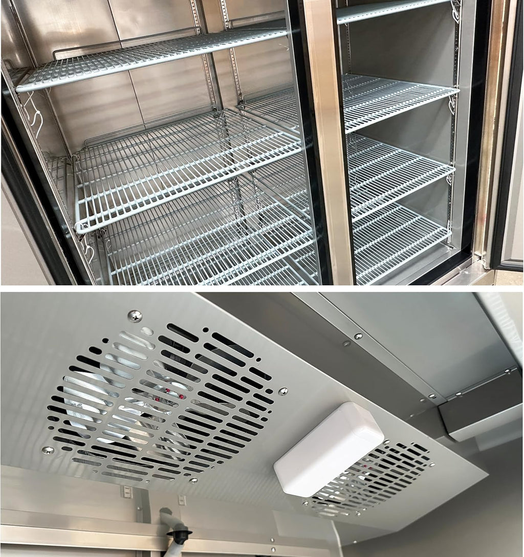 Commercial Freezer 2-Door Solid Upright Stainless Steel, 47 Cu Ft T572