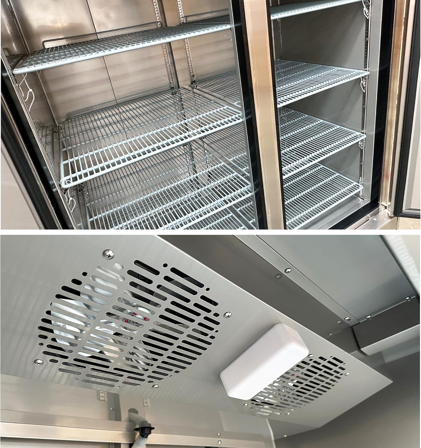 Commercial Freezer 2-Door Solid Upright Stainless Steel, 47 Cu Ft T572