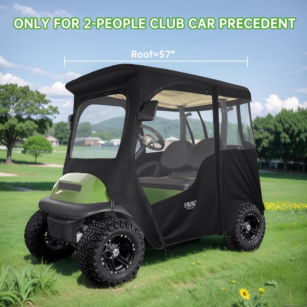2 Passenger Golf Cart Enclosure, 4-Sided Clear PVC Rain Cover with Zipper Entry A725437