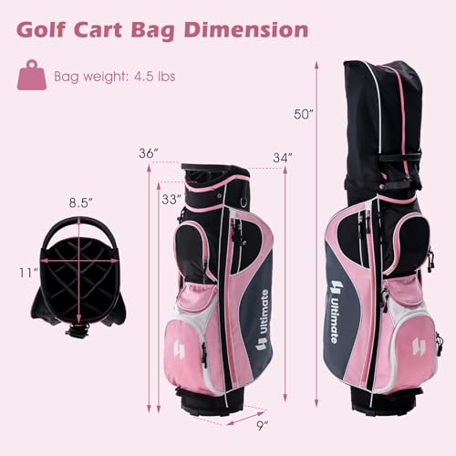 Women’s Complete Golf Club Set Right Hand with Cart Bag Y3277