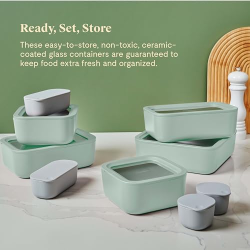 Glass Food Storage Set, 14 Pieces with Ceramic Coated Lids K966