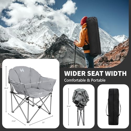 Heated Folding Camping Chair for Outdoor Sports, Portable for Adults, Supports 500 Lbs C42812