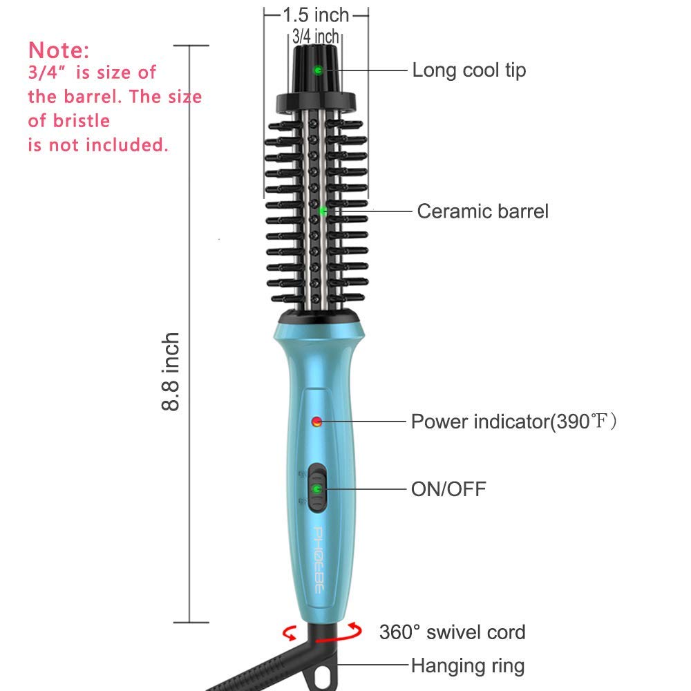 Mini Curling Iron 3/4 Inch Dual Voltage Ceramic Tourmaline for Short Hair P686