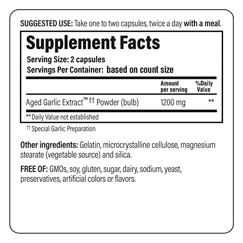 Aged Garlic Extract Formula 200, Cardiovascular & Immune, 120 Capsules N7579