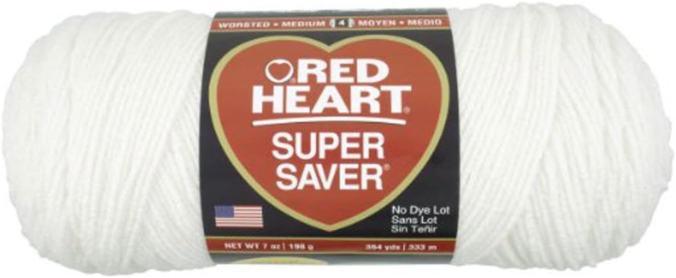 Red Heart Yarn Super Saver 0316 Soft White 7 oz