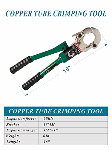 Copper Pipe Crimping Tool with 1/2", 3/4", and 1" Jaws C967